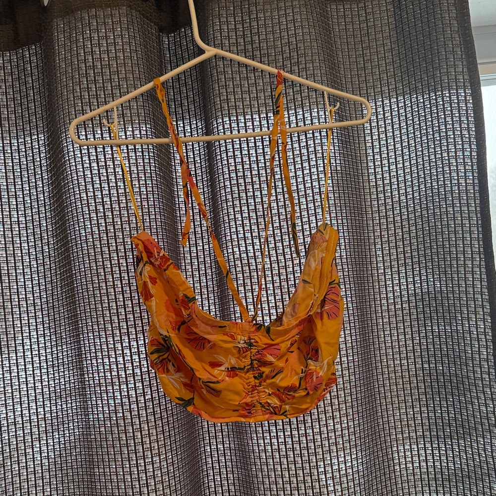 Roxy Vibrant Orange Floral Blouse